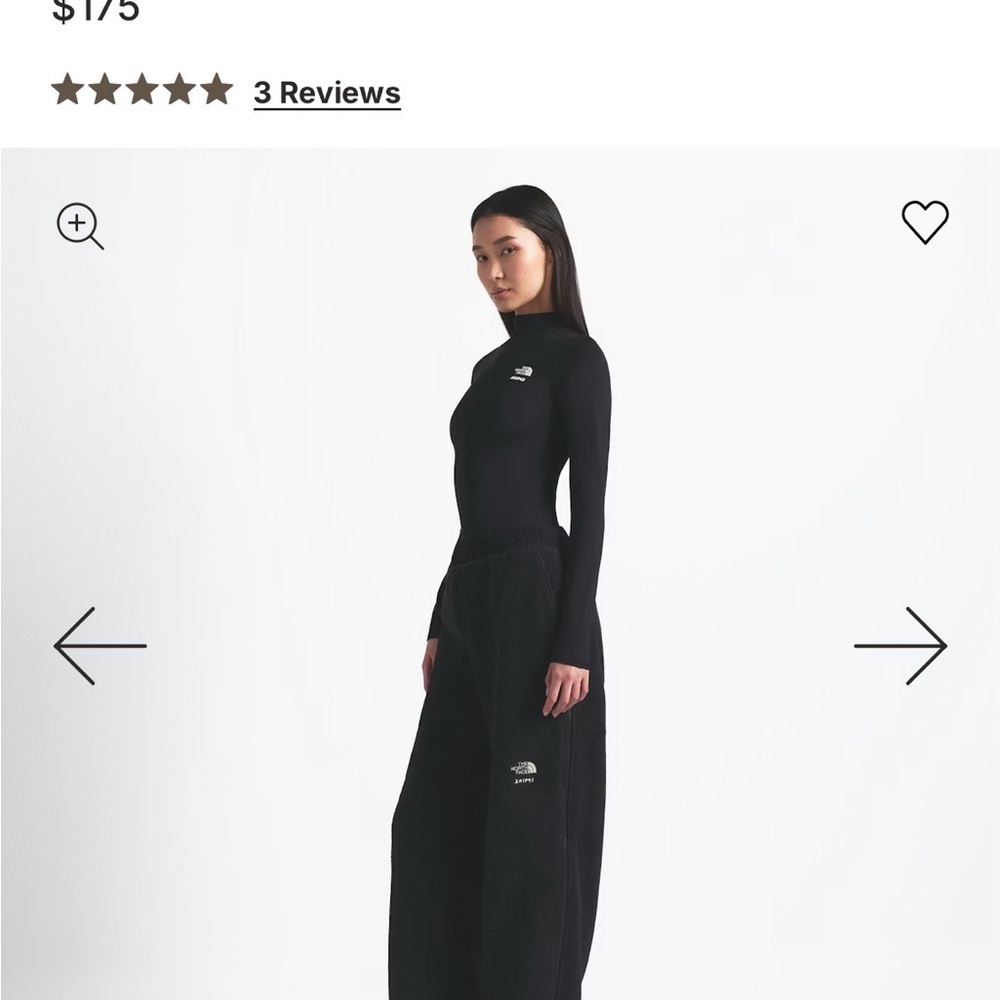 The North Face X SKIMS Black Wide-Leg Sherpa Pants